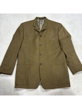 Gianfranco Ruffini Mens 43R Olive Faux Suede 4 Button Sport Coat Blazer